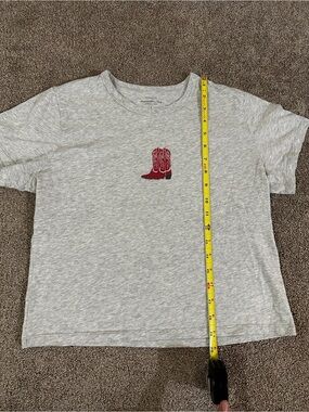 Abercrombie & Fitch Gray Tee with Red Cowboy Boot Graphic